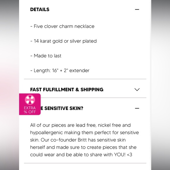 Gold Necklace with 5 Mother of Pearl Clover Pendants EVRY JEWELS - Picture 6 of 8